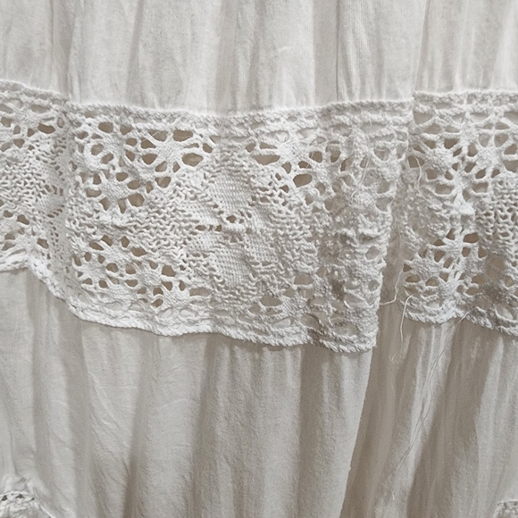 Me 2 Magic Anthro Midi Dress Eyelet White Bridal Smocked Tiered size Large - Picture 5 of 14